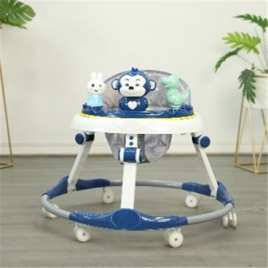 婴儿学步车可折叠防o型腿防侧翻6-7-18个月可坐防摔可调节助步车