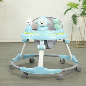 婴儿学步车可折叠防o型腿防侧翻6-7-18个月可坐防摔可调节助步车