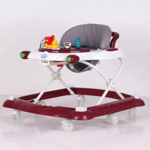 婴儿学步车多种功能防侧翻防o型腿带音乐盘助步车轻便可坐一键折叠