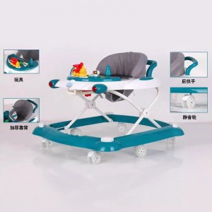 婴儿学步车多种功能防侧翻防o型腿带音乐盘助步车轻便可坐一键折叠