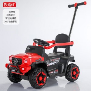 新款婴儿童电动车四轮遥控汽车充电带推杆0-4岁玩具车男女宝宝
