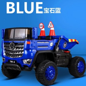 小孩四驱双人工程车可坐人玩具车充电童车儿童电动四轮汽车
