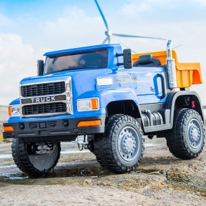 越野翻斗车可坐人 男女宝宝电动遥控四驱工程车儿童电动车