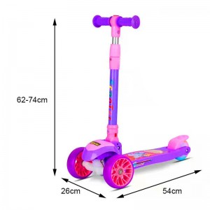 3轮儿童可折叠滑板车 闪光轮儿童滑板车 儿童滑行玩具车