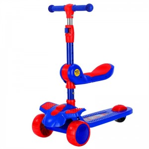 折叠三合一音乐宝宝滑滑车可坐可骑旋转座椅脚踏 儿童滑板车