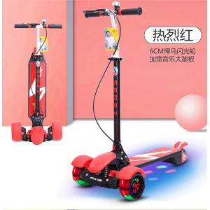 儿童滑板车大童6-8-12岁小孩单脚滑滑车折叠可发光滑滑车青少年