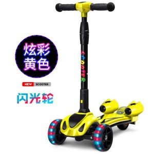 喷雾三轮闪光音乐溜溜车折叠大号男女童滑板车