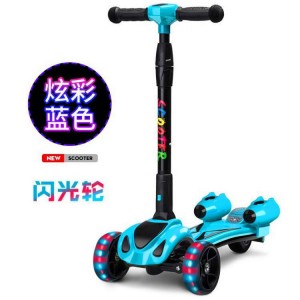 喷雾三轮闪光音乐溜溜车折叠大号男女童滑板车