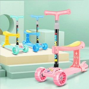 儿童滑板车2-3-6-8-12岁小孩三合一溜溜车可坐单脚宝宝踏板滑滑车