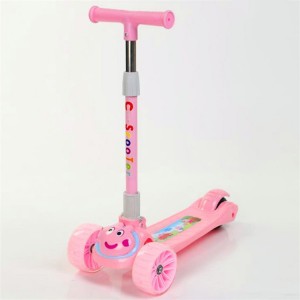 儿童滑板车闪光轮可折叠可调节米高车儿童滑板车儿童三轮车厂家