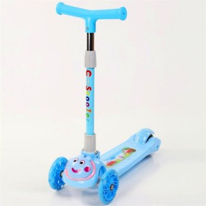 儿童滑板车闪光轮可折叠可调节米高车儿童滑板车儿童三轮车厂家