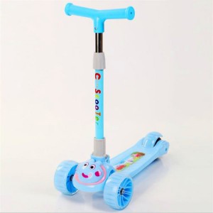 儿童滑板车闪光轮可折叠可调节米高车儿童滑板车儿童三轮车厂家