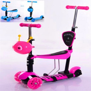 儿童滑板车四 五合一滑轮车滑行车 四轮闪光儿童滑行踏板车手推车