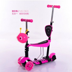 儿童滑板车四 五合一滑轮车滑行车 四轮闪光儿童滑行踏板车手推车