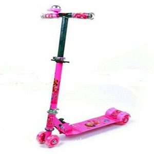 儿童滑板车 四轮踏板车可调升降便携折叠三色 时尚装