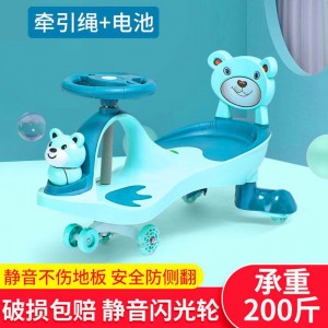 新款防侧翻1到8岁静音轮音乐儿童玩具摇摆车宝宝可滑行儿童扭扭车