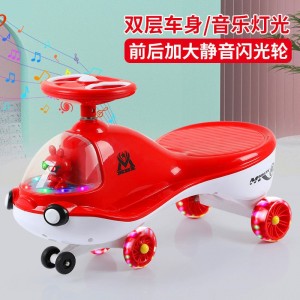 新款儿童摇摆车四轮防侧滑带音乐灯光溜溜车儿童扭扭车