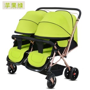双胞胎婴儿推车,双人婴儿手推车儿童推车可躺可坐四轮童车厂