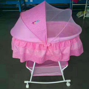 小摇床新生儿床摇摇床带蚊帐多功能安抚bb床带滚轮睡篮婴儿摇篮床