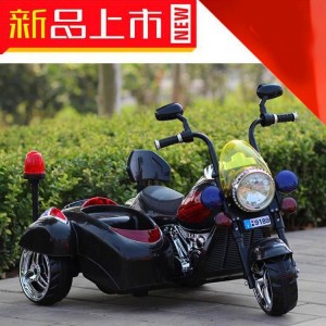 奔驰哈雷儿童电动摩托车 儿童双人电动三轮车电动双驱摩托车