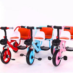 新款男女宝宝带斗脚踏童车 儿童三轮车 儿童双人三轮脚踏车