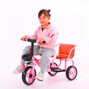 新款男女宝宝带斗脚踏童车 儿童三轮车 儿童双人三轮脚踏车