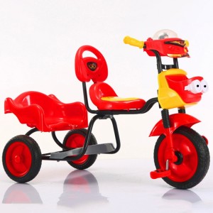 脚蹬车自行车儿童双人三轮车可坐可骑男女童车儿童三轮车