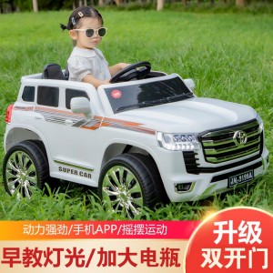 新款儿童电动越野汽车丰田酷路泽四轮遥控大电瓶可坐人男女宝宝车