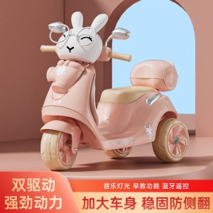 儿童电动摩托车三轮车男女孩宝宝电瓶车小孩可坐人充电遥控玩具车
