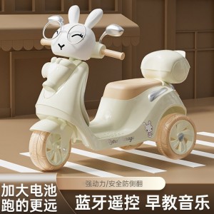 儿童电动摩托车三轮车男女孩宝宝电瓶车小孩可坐人充电遥控玩具车