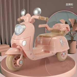 Children&#039;s electric motorcycle, baby girl, rechargeable tricycle, seatable toy car, remote control dual drive battery car