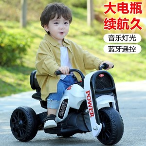 Children&#039;s electric motorcycle, can seat people, electric tricycle, off-road baby battery car, music, light, stroller