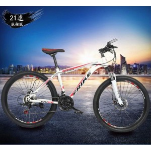 山地车26自行车碟刹赛车越野车学生车成人变速车减震碟刹车