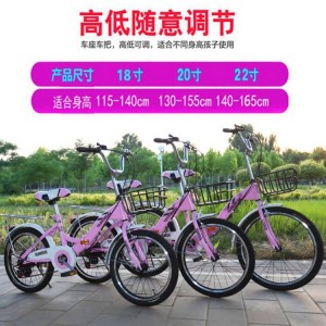 女孩公主7-9-10-15岁儿童自行车款8岁20-22寸折叠变速中大童单车
