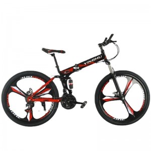 折叠自行车26寸变速减震单车bicycle碟刹学生山地自行车
