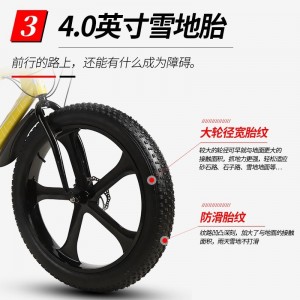 厂家供应雪地车沙滩车26寸双碟刹宽胎越野变速车自行车成人山地车
