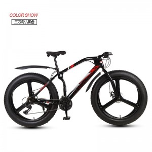 厂家供应雪地车沙滩车26寸双碟刹宽胎越野变速车自行车成人山地车