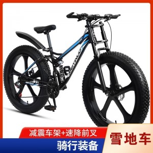 厂家供应双减震沙滩越野雪地车男女户外骑行4.0宽轮胎自行车