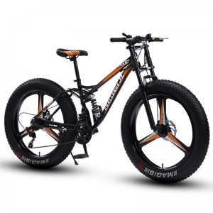 雪地自行车成人大轮胎变速山地车双碟刹减震越野自行车