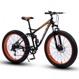 雪地自行车成人大轮胎变速山地车双碟刹减震越野自行车