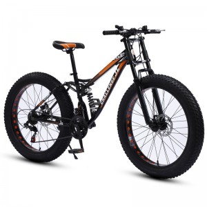 雪地自行车成人大轮胎变速山地车双碟刹减震越野自行车