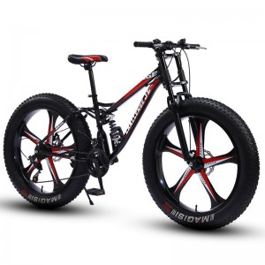 雪地自行车成人大轮胎变速山地车双碟刹减震越野自行车