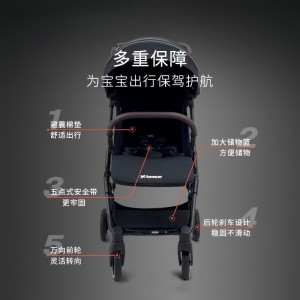 婴儿推车可坐可躺轻便一件折叠便携式高景观婴儿车四轮推车