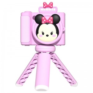 迪士尼 高清拍照录像双摄卡通数码支架照相机草莓熊智能儿童相机