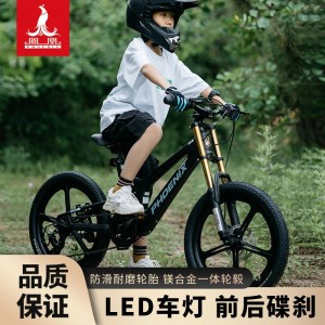 凤凰儿童自行车6-15岁男女孩镁合金软尾学生减震山地脚踏车山地车