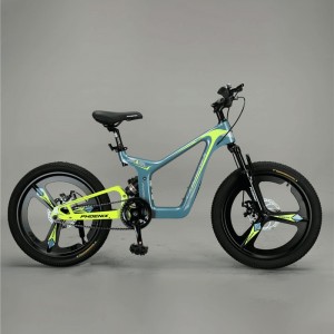 凤凰儿童自行车中大童男孩女孩镁合金软尾减震学生山地脚踏变速