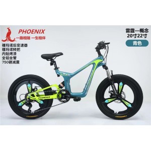 凤凰儿童自行车中大童男孩女孩镁合金软尾减震学生山地脚踏变速