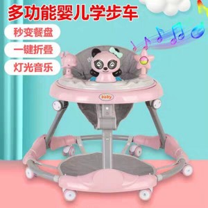 Baby walker with multiple functions anti-rollover hand push walker starter for boys and girls, boys and girls, learn to walk for 6-18 months