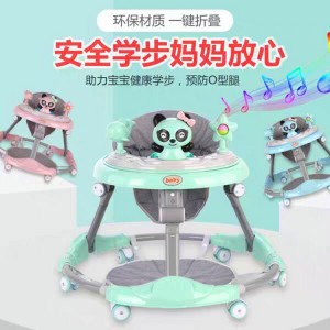 Baby walker with multiple functions anti-rollover hand push walker starter for boys and girls, boys and girls, learn to walk for 6-18 months