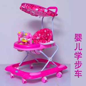 Baby walker with multiple functions, anti-rollover, anti-O-legs, foldable, foldable, baby walker with canopy